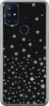 Casimoda® hoesje - Geschikt voor OnePlus Nord N10 5G - Falling Stars - TPU - Backcover - Zwart - Sterren