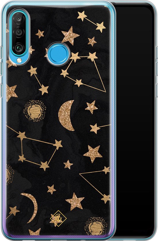 Coque Huawei P30 Lite - Compter les étoiles - Coque téléphone en Siliconen - Coque TPU - Zwart - Etoiles - Casimoda