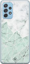 Casimoda® hoesje - Geschikt voor Samsung A52 (5G) - Marmer Mint Mix - Backcover - Siliconen/TPU - Mint