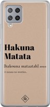 Casimoda® hoesje - Geschikt voor Samsung A42 - Hakuna Matata - Backcover - Siliconen/TPU - Bruin/beige