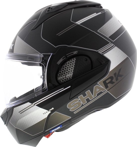 Casque modulable Shark EVO-GT casque moto Tekline argent bleu noir XL 61-62  cm