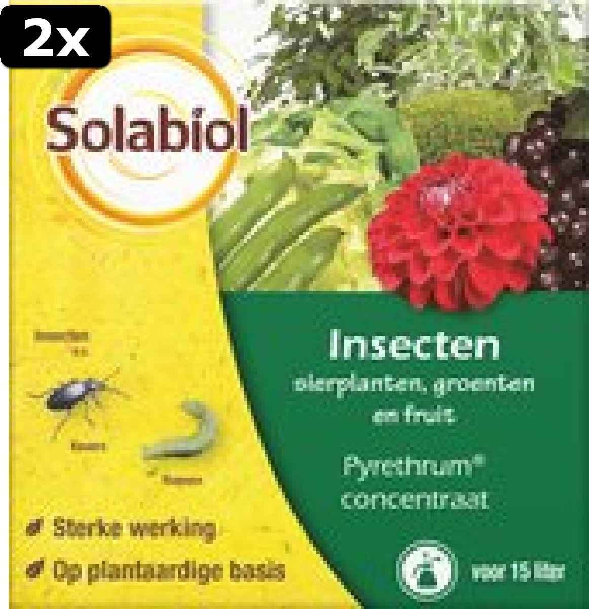 2x Solabiol Pyrethrum Concentraat - 30 ml - Insecten Bestrijdingsmiddel op Plantaardige basis - Insectenspray voor Tuin - 15 L
