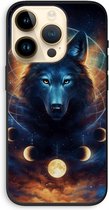 Case Company® - Hoesje geschikt voor iPhone 14 Pro hoesje - Wolf Dreamcatcher - Biologisch Afbreekbaar Telefoonhoesje - Bescherming alle Kanten en Schermrand