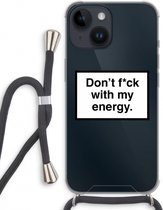 Case Company® - Hoesje met koord geschikt voor iPhone 14 hoesje met Koord - My energy - Telefoonhoesje met Zwart Koord - Extra Bescherming aan alle Kanten en Over de Schermrand
