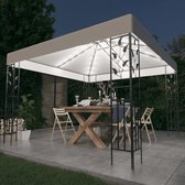Prolenta Premium - Prieel met LED-lichtslinger 3x3 m wit - Huis en Tuin