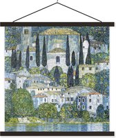 Porte-affiche avec affiche - Affiche scolaire - Église de Cassone - Gustav Klimt - 90x90 cm - Lattes noires