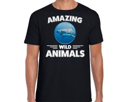 T-shirt haai - zwart - heren - amazing wild animals - cadeau shirt haai / haaien liefhebber XXL