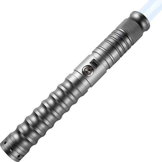 Supreme Lightsaber - RGB 11 Kleuren en Geluid - Lightsaber - Lichtzwaard - Laser Zwaard - Aluminium Handvat - 116 CM - Grijs
