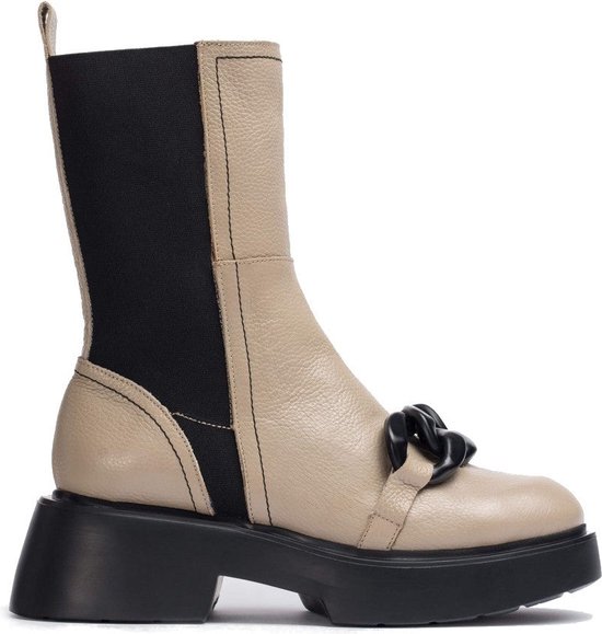 Wonders Aiko - dames laars - beige - maat 35 (EU) 2 (UK) | bol.com