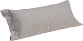 Yumeko kussensloop velvet flanel stone bruin stripe 40x80 - Biologisch & ecologisch - 1 stuk