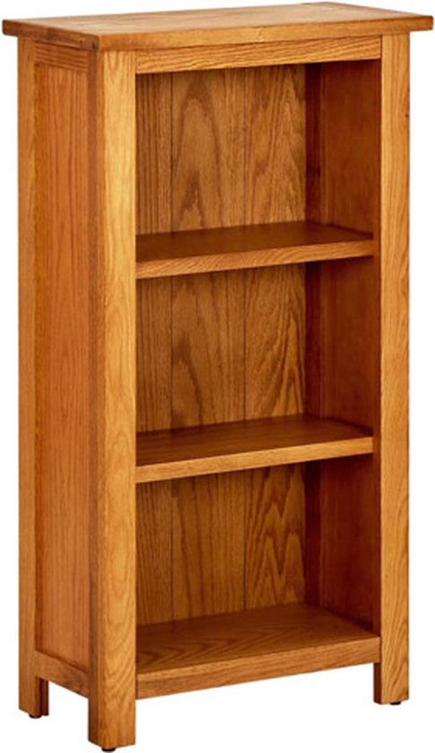 vidaXL Boekenkast smal 45x22,5x82 cm massief eikenhout en MDF