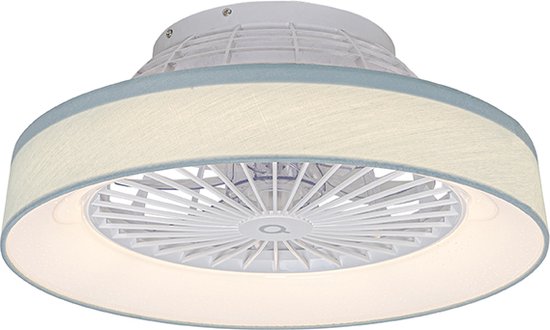 QAZQA emily - Moderne LED Plafondventilator met lamp - 1 lichts - Ø 47 cm - Groen - Woonkamer | Slaapkamer | Keuken