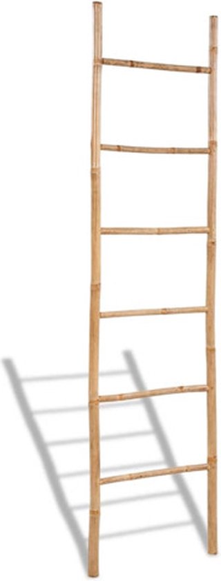 vidaXL Handdoekenladder met 6 sporten bamboe