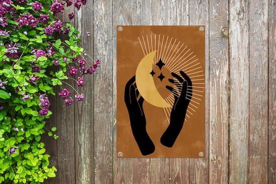 Décoration de jardin Boho - Espace - Abstrait - Etoiles - 40x60 cm - Affiche de jardin - Toile de jardin - Affiche d'extérieur.