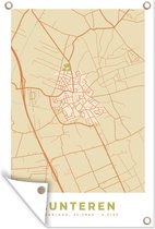 Tuinposter - Tuindoek - Tuinposters buiten - Vintage - Kaart - Lunteren - Plattegrond - Stadskaart - 80x120 cm - Tuin