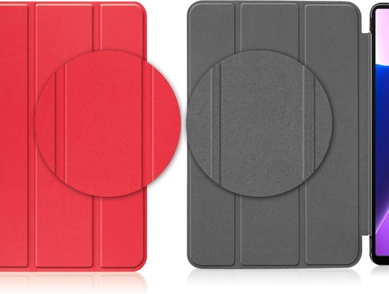 Étui pour tablette et protecteur d'écran pour Lenovo Tab M10 Plus (3ème génération) étui pour tablette et protecteur d'écran - Housse 2 en 1 - 10,6 pouces - Tri-Fold Book Case - Rouge