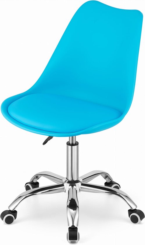 ALBA - Chaise de bureau - chaise pivotante - à roulettes - bleu