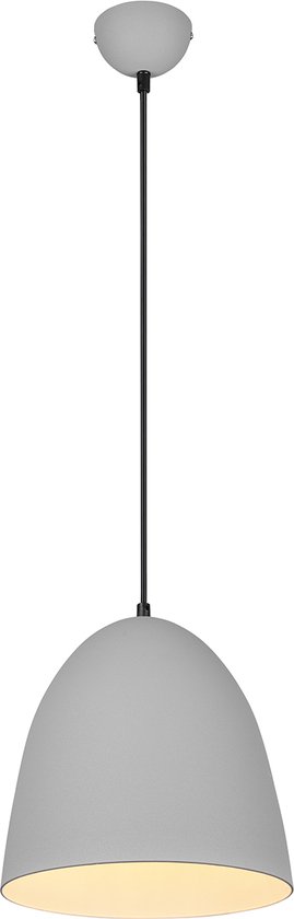LED Hanglamp - Hangverlichting - Torna Lopez - E27 Fitting - 1-lichts - Rond - Mat Grijs - Aluminium