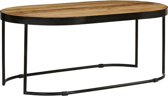 Bankje 110 cm massief ruw mangohout en staal kopen