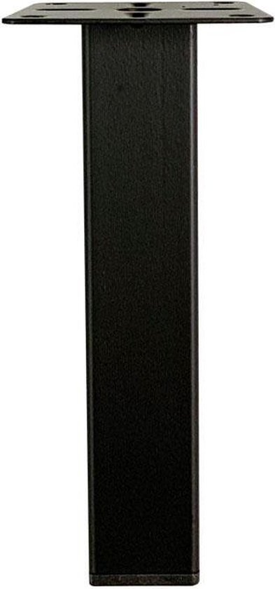 Zwarte vierkanten meubelpoot 15 cm