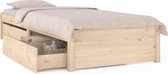vidaXL - Bedframe - met - lades - 90x190 - cm