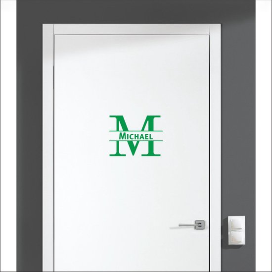 Deursticker Met Naam -  Michael - Groen