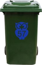 Kliko Sticker / Vuilnisbak Sticker - Nummer 57 - 17 x 22 - Blauw