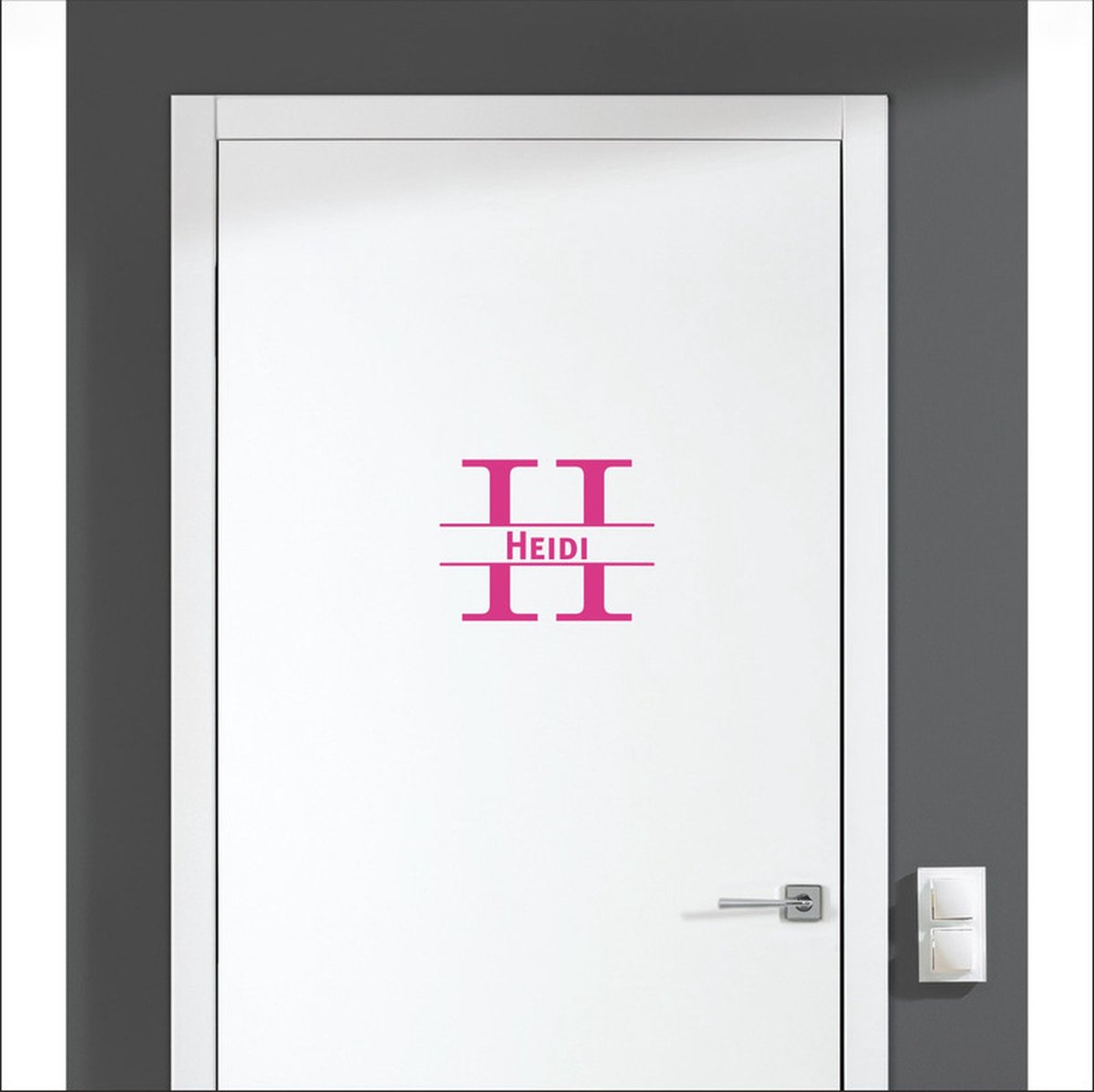 Deursticker Met Naam - Heidi - Roze