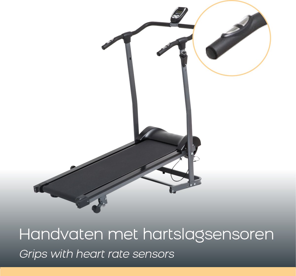 Orange Gym Opvouwbare loopband Zwart Hometrainer LCD monitor