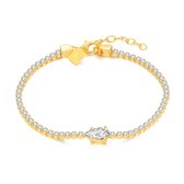 Bracelet Twice As Nice en argent doré, bracelet tennis, 1 goutte d'oxyde de zirconium 16 cm+3 cm
