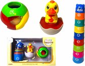 Stapeltoren baby set - letters - cijfers - tuimelaar eend - bal rammelaar - kleurrijke Stapelbekers - Educatief speelgoed