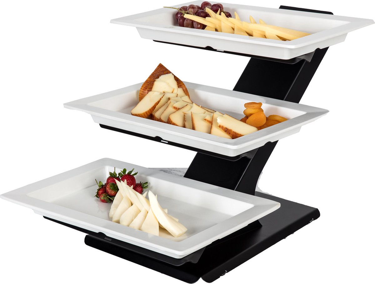 Etagère / Buffethouder - incl. 3 melamine schalen - gekoeld | GGM Gastro