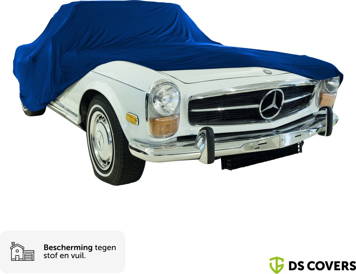 BOXX indoor autohoes van DS COVERS – Indoor – Coupe/sedan fit - Bescherming tegen stof en vuil – Extra zachte binnenzijde – Stretch-Fit pasvorm – Blauw – Incl. Opbergzak – Maat L