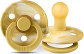 BiBS - Round Pacifier - Stage 1 Fopspeen - 0+ maanden - 2 stuks - Mustard Ivory / Mustard Ivory