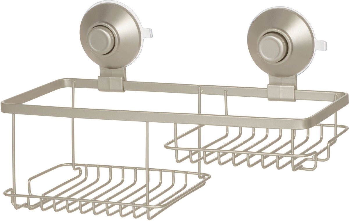 iDesign - Everett Push Lock Combo Caddy met Zuignap - Roestvast Staal - Beige