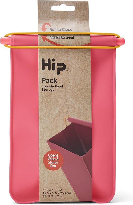 Foto: Hip pack medium herbruikbare lunchzak siliconen polypropyleen roze