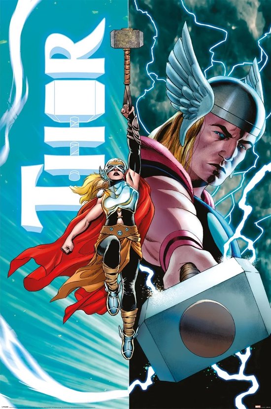 Hole in the Wall Marvel Thor Maxi Poster -Thor VS Female Thor (Diversen) Nieuw