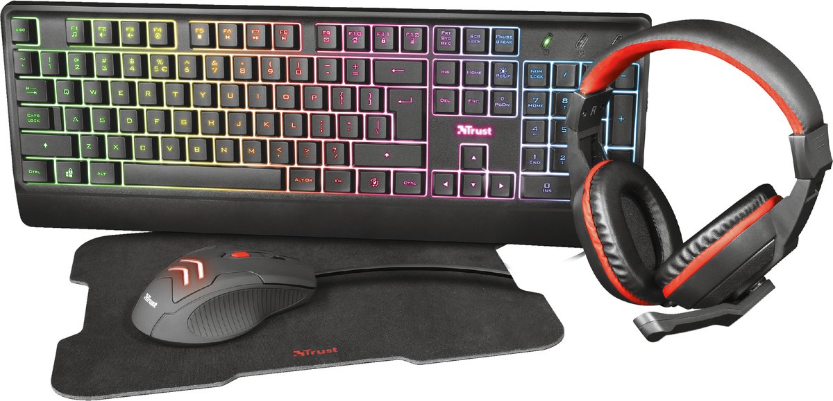 Trust Ziva toetsenbord Inclusief muis Gamen USB QWERTZ Duits Zwart