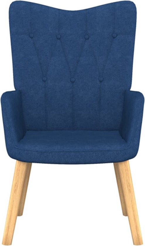 vidaXL Chaise de relaxation avec repose-pieds 62x68,5x96 cm Tissu Bleu