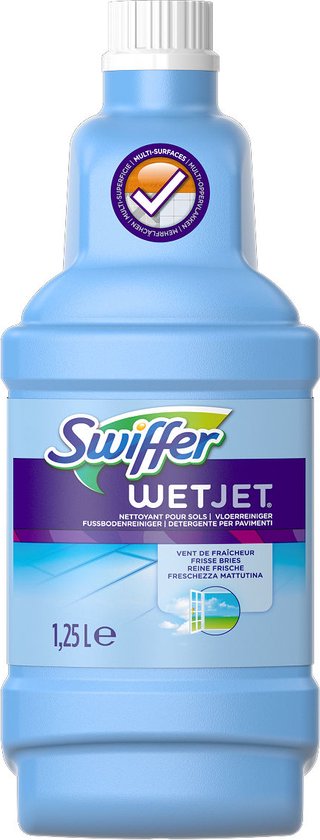Swiffer WetJet Nettoyant Sol pour Balai Spray, Vent de Fraicheur, 5L (4  unités x 1.25L), Nettoyant pour sols : : Cuisine et maison