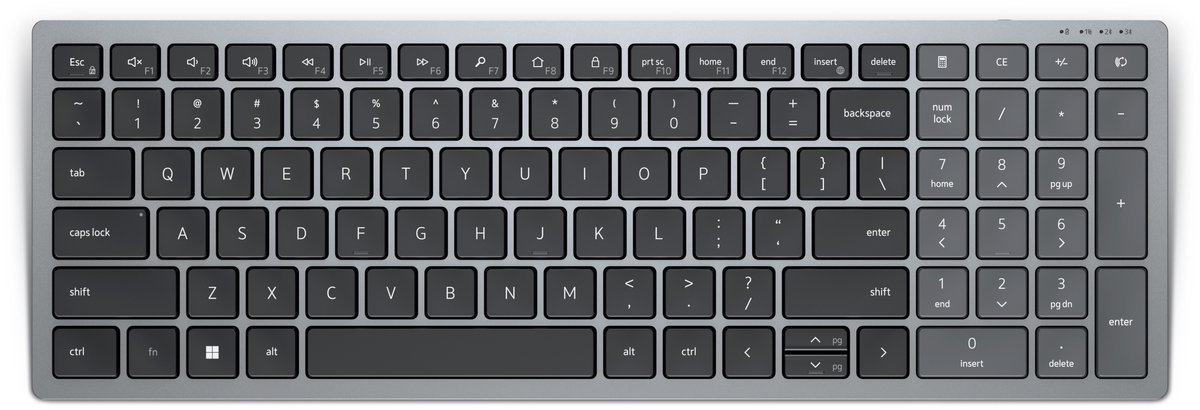 DELL KB740 toetsenbord RF-draadloos + Bluetooth QWERTY US International Grijs Zwart