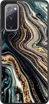 Leuke Telefoonhoesjes - Hoesje geschikt voor Samsung Galaxy S20 FE - Marmer swirl - Backcover zwart - Marmer - Multi