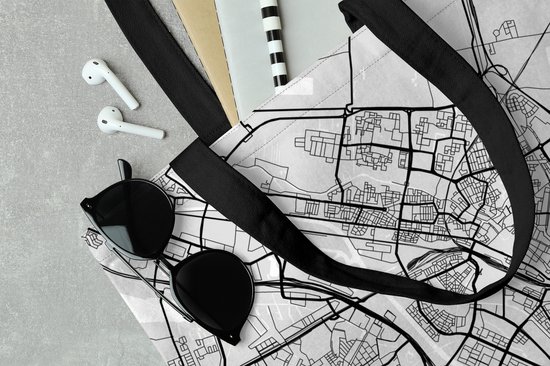 Sac bandoulière - Sac de plage - Shopper City map - Utrecht - Grijs - Wit - 40x40 cm - Sac en coton