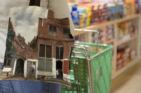 Sac bandoulière - Sac de plage - Shopper La petite rue - Johannes Vermeer - 40x40 cm - Sac en coton