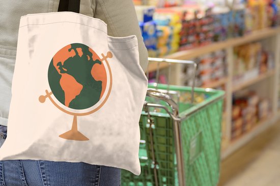 Sac Bandoulière - Sac De Plage - Shopper Globe - Voyages - Pastel - 45x45 cm - Sac Coton