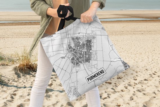 Sac bandoulière - Sac de plage - Shopper City map Purmerend - 45x45 cm - Sac en coton