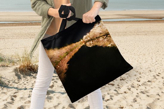 MuchoWow® Sac bandoulière - Sac de plage - Big Shopper - Sac shopping - Cerisier - Fleur - Léger - 40x40 cm - Sac en coton