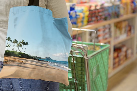 Sac bandoulière - Sac de plage - Shopper Beach - Été - Palmiers - 45x45 cm - Sac en coton