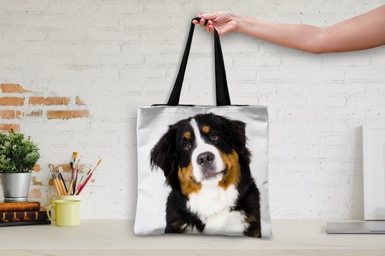 Sac bandoulière - Sac de plage - Shopper Portrait photo d'un bouvier Berner - 45x45 cm - Sac en coton