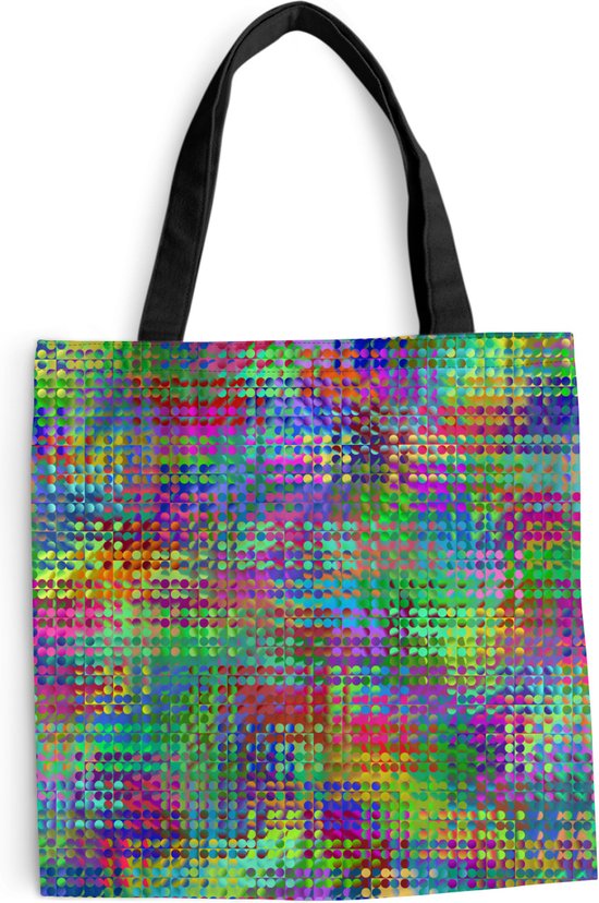 MuchoWow® Sac bandoulière - Sac de plage - Big Shopper - Sac shopping - Psychédélique - Motifs - Arc-en-ciel - 40x40 cm - Sac en coton